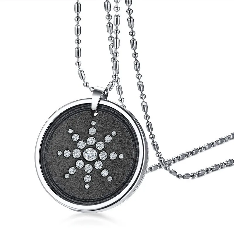 Для мужчин скалярный био Квант энергии Dog Tag кулон с CZ камень из вулканической лавы анти EMF радиационной защиты ожерелье 24 дюймов - Окраска металла: 1006
