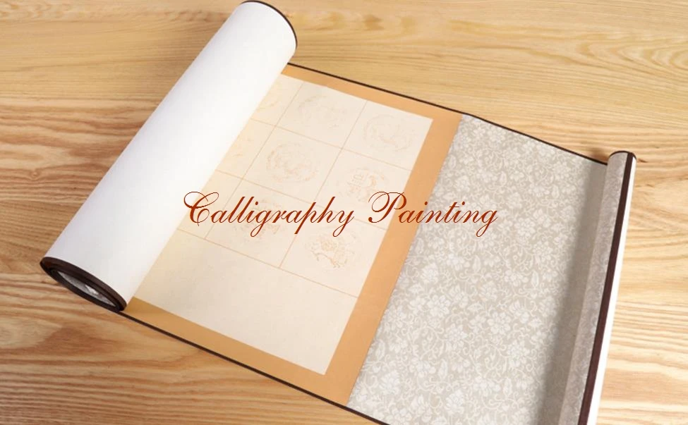 

1pc Hardcover blank lattice scrolls Silk Wall Hanging Scroll Rice Xuan Paper Ink Brush Calligraphy