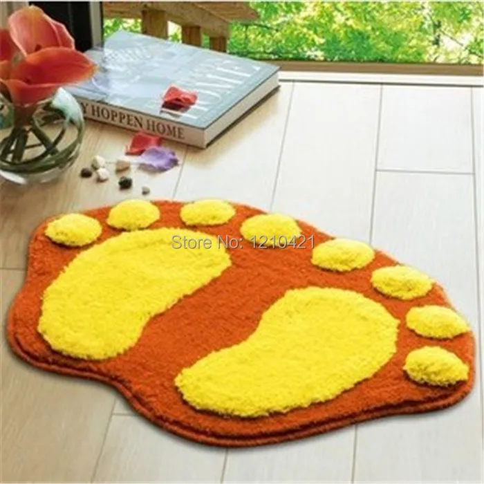 New Super Soft Nonslip Microfiber Lovely Flocking Big Feet Pad Floor Mat Bedroom Area Rug Carpet 58.5*38.5cm 5 Colors Available | Дом и сад
