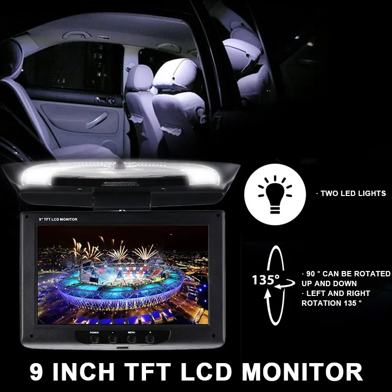 Автомобильный DVD монитор флип вниз крыша крепление мультимедийный видео дисплей