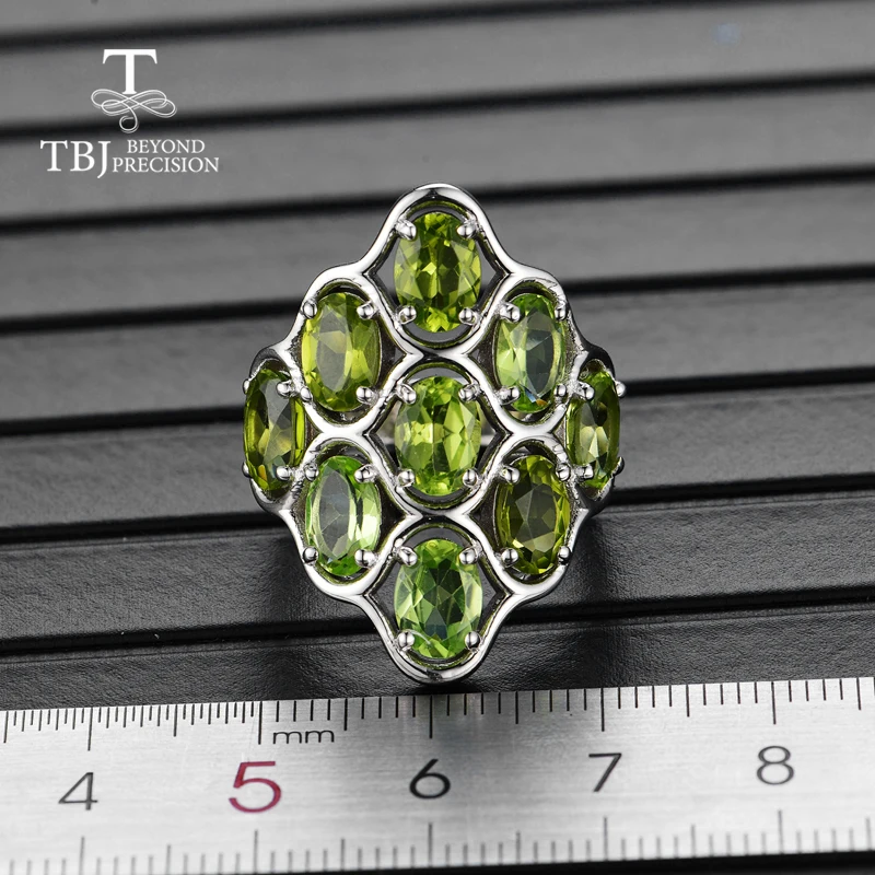 TBJ, серебро 925 пробы, натуральный драгоценный камень, перидот, кольца большого размера, хорошее ювелирное изделие для женщин, юбилей, праздничная одежда, хороший подарок