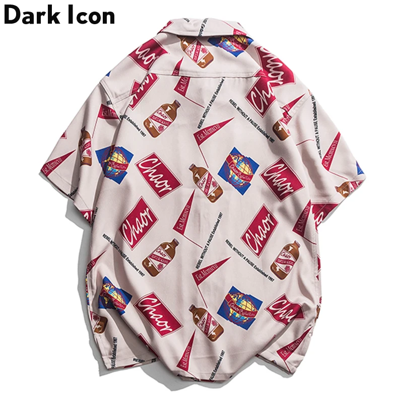 Мужская рубашка с отложным воротником Dark Icon модная летняя в стиле хип хоп
