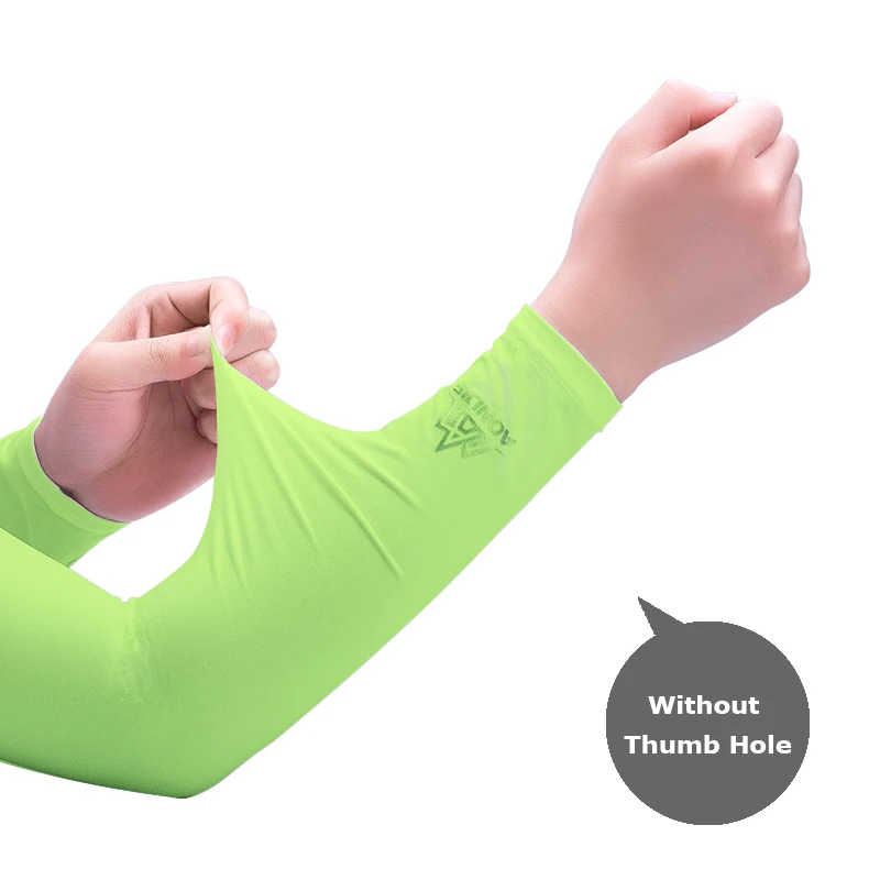 No Thumb Hole Green AONIJIE E4036 одна пара УФ Защита от солнца охлаждающие нарукавники кулер для рук грелка для перчаток бег Гольф Велоспорт Вождение - Цвет: No Thumb Hole Green