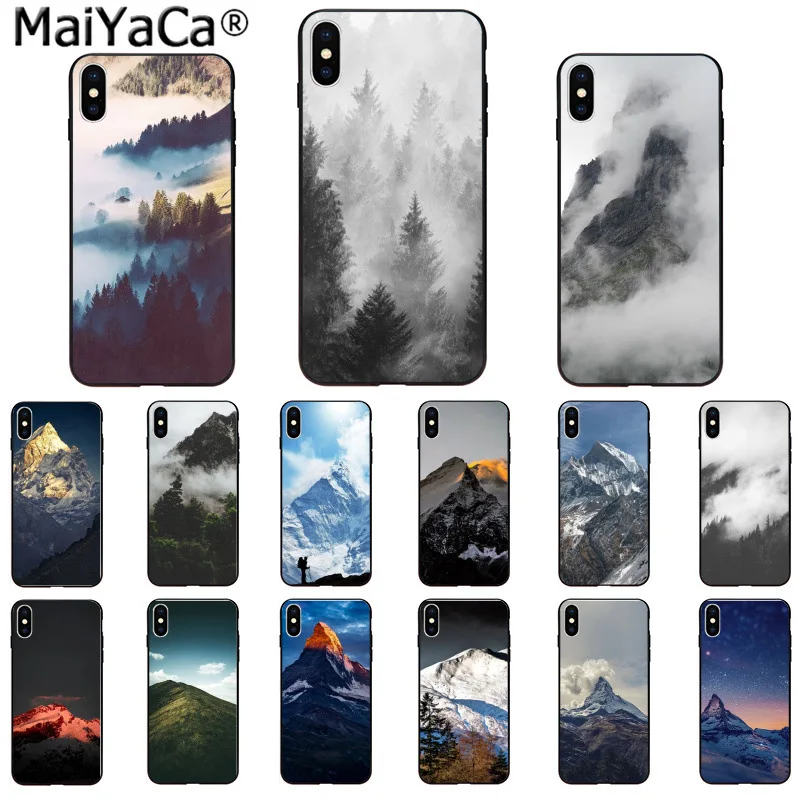 Чехол для телефона MaiYaCa Mountain Peak Forest Snow mountain с белым дымом iphone SE 2020 11 pro 6S 6plus 7 8 Plus X Xs