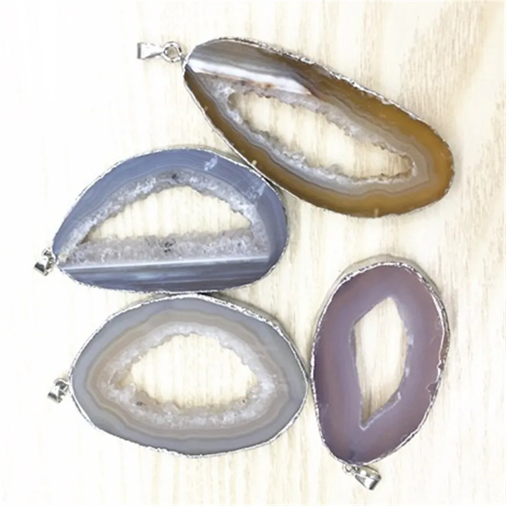 1 шт. натуральные бразильские Подвески с гальваническим покрытием и золотым