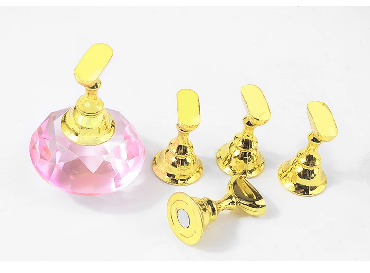 Pink Ladymisty держатель для лака для маникюра, демонстрационная полка, магнитный обучающий дисплей для ногтей, кристаллическая практика, накладные кончики для ногтей, маникюрная стойка - Цвет: Pink