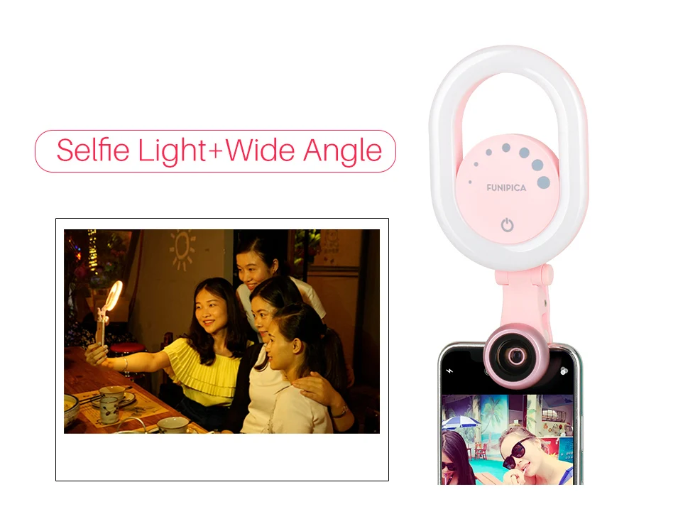 3 в 1 Широкий формат макро объектив мобильного телефона с регулируемой яркостью