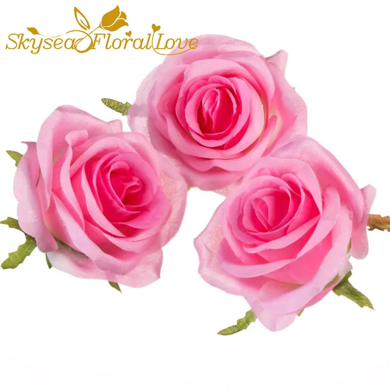 Fake flower rose head silk for wedding DIY decoration wreath garland hats shoes artificial flowers |
