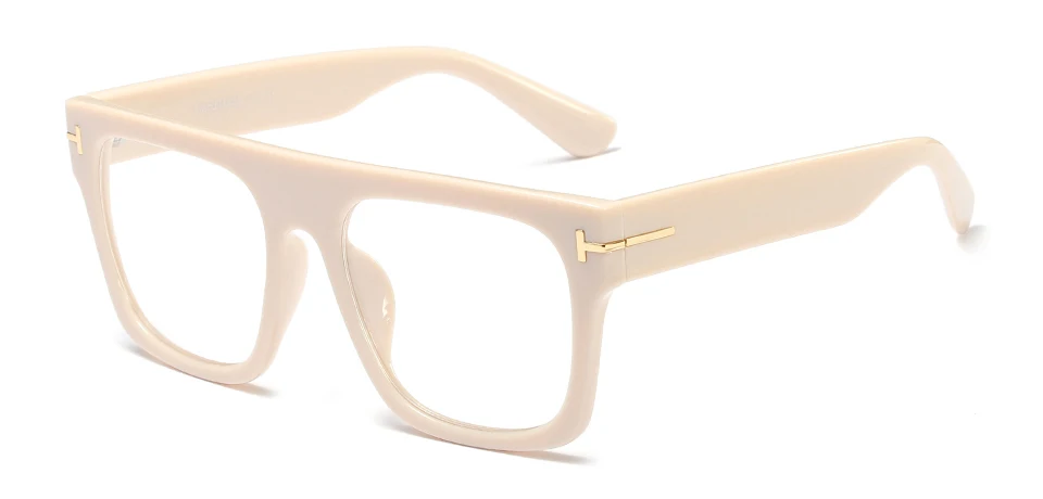 beige with clear Peekaboo плоские верхние квадратные негабаритные очки для женщин Оптические леопардовые черные дизайнерские оправы для очков для мужчин аксессуары - Цвет оправы: beige with clear