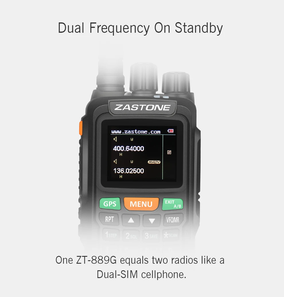 Zastone 889G gps 10 Вт портативная рация 999CH VHF/UHF 3 км-10км мощное двухстороннее радио портативное двухдиапазонное радио приемопередатчик CB радио
