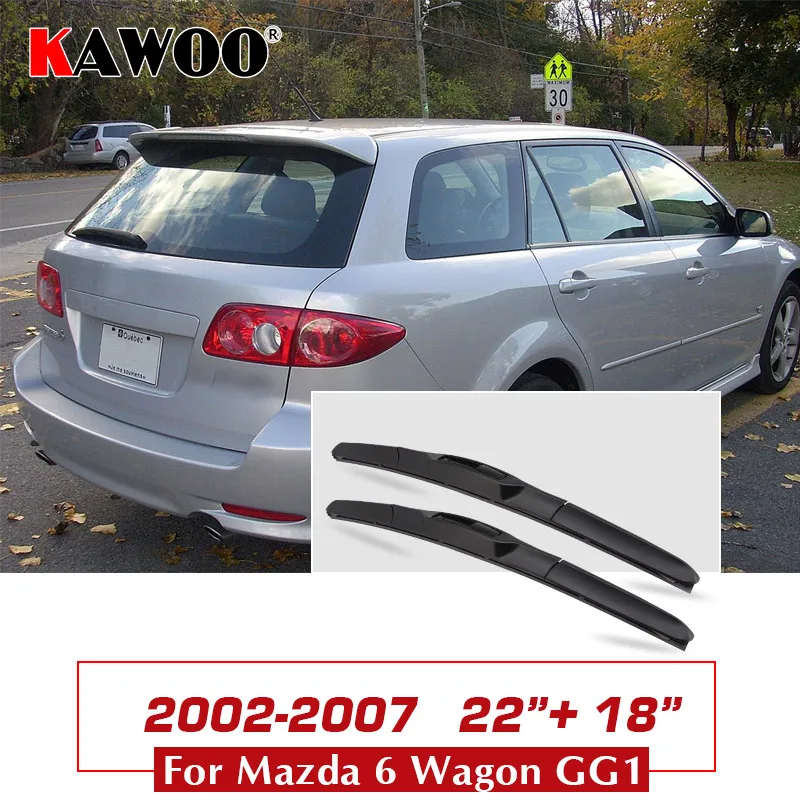 Wagon GG1 2218 KAWOO для Mazda 6 Wagon/Sedan(GG1/GH1/GJ1/GL)/Хэтчбек(GH1/GG1) Автомобильные Стеклоочистители Лезвия модель год с 2002 по 2016Fit U Крюк рычаг - Цвет: Wagon GG1 2218
