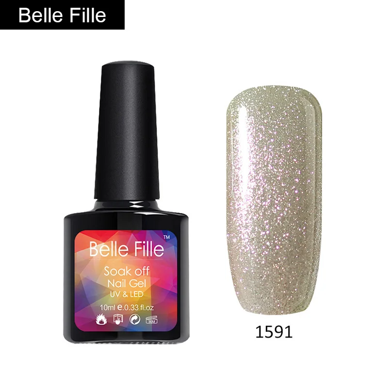 Belle Fille power Blue гель лак для ногтей Блестящий УФ отмачиваемый маникюра дизайн нужен