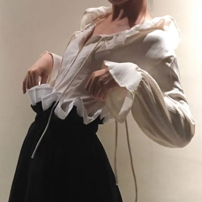[HG] 2019 Весна Лето Новые Модные женские с круглым вырезом длинным рукавом