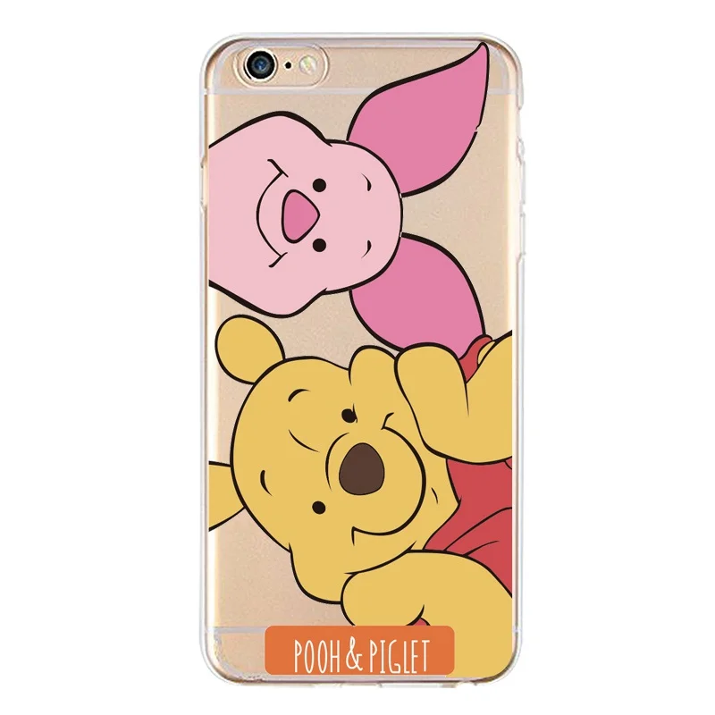 Мягкий прозрачный ТПУ чехол для iPhone 4/4S 5 5S 6 6plus 7 8plus x Siicone Минни милый Бесплатная