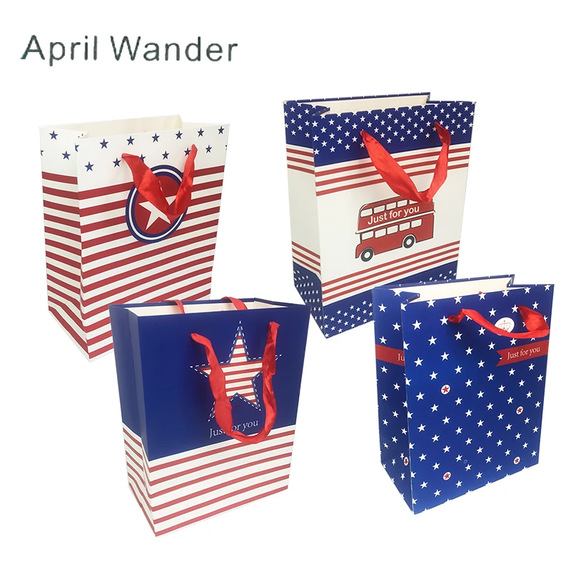 Бумажные подарочные пакеты в американском стиле с принтом Just for you 8 шт./лот