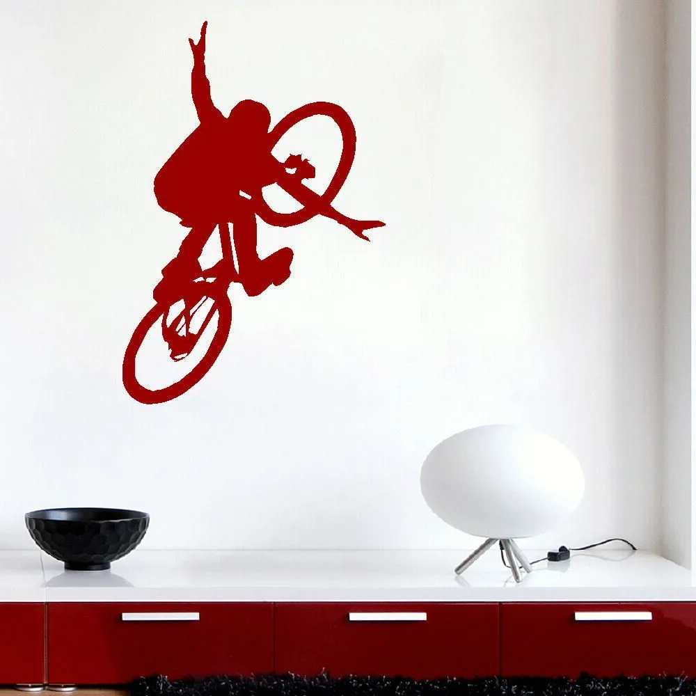 Бесплатная доставка велосипед BMX детская художественная Настенная Наклейка для