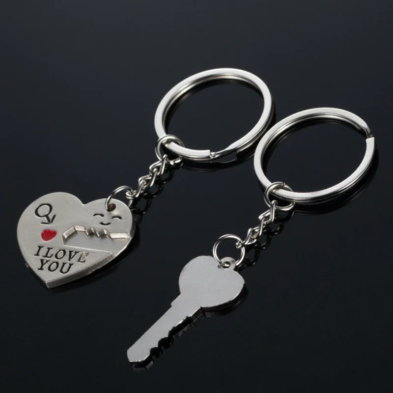 2 шт./1 пара брелок для ключей с надписью Я люблю тебя|key heart|key chain ringring keychain |