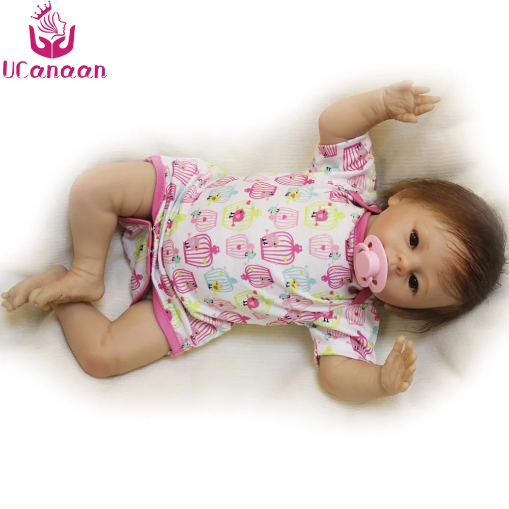Ucanaan/45 см силикона Reborn Baby Куклы 18 дюймов Реалистичного Doll Рождественский подарок