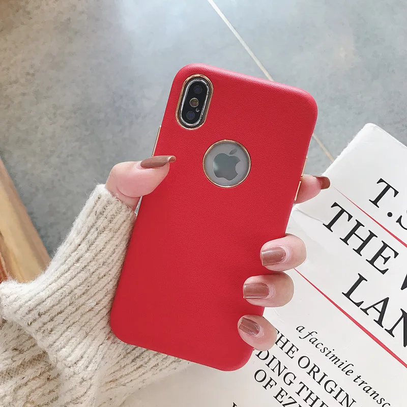 Кожаный чехол в стиле ретро для iPhone X XS MAX XR 8 7 Plus 6 6 S, бархатный чехол с логотипом, чехол с отверстием для iPhone 6 Plus, тонкий противоударный чехол, Fundas