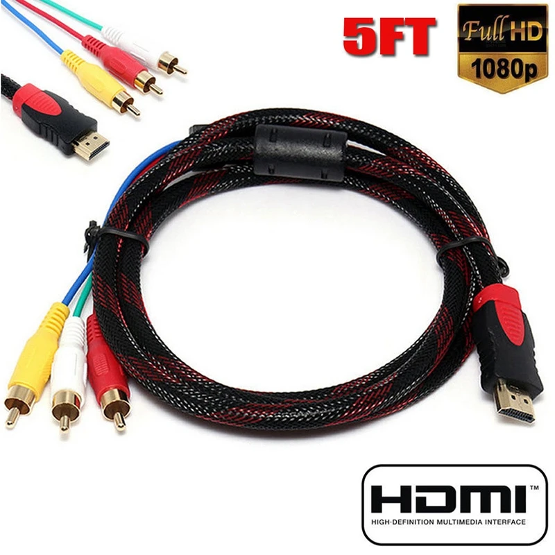 US 5Ft HDMI к 3 RCA Видео Аудио AV компонентный конвертер Кабель адаптер для HDTV| |