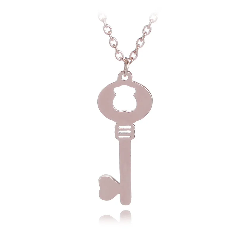 10 love heart lock unique symbol key necklace unlocking tool animal Hollow bear jewelry | Украшения и аксессуары