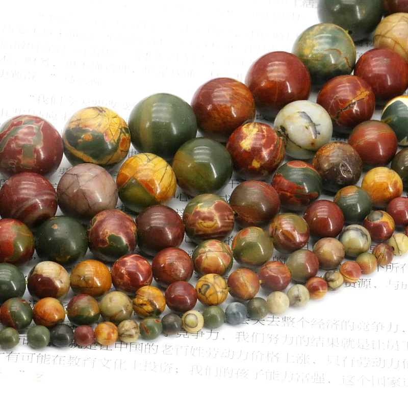 

Multicolor picasso round loose beads 4mm 6mm 8mm 10mm 12mm 14mm size optional 15inches 2 piece/lot stone beads women jewelry