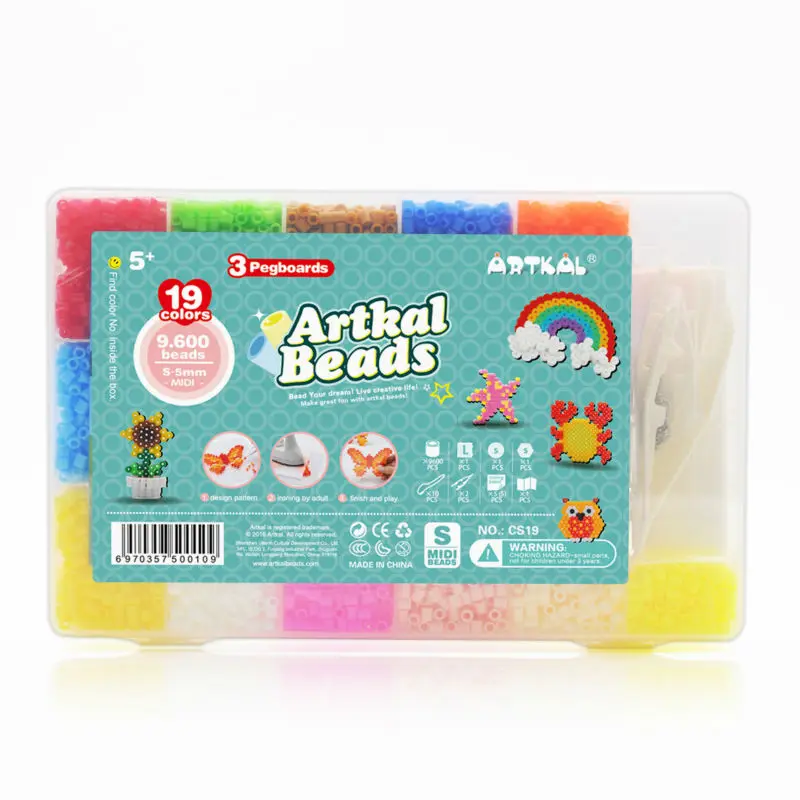 9500 шт бисер artkal 19 видов цветов и 3 pegboards Diy Забавные развивающие игрушки Perler Хама