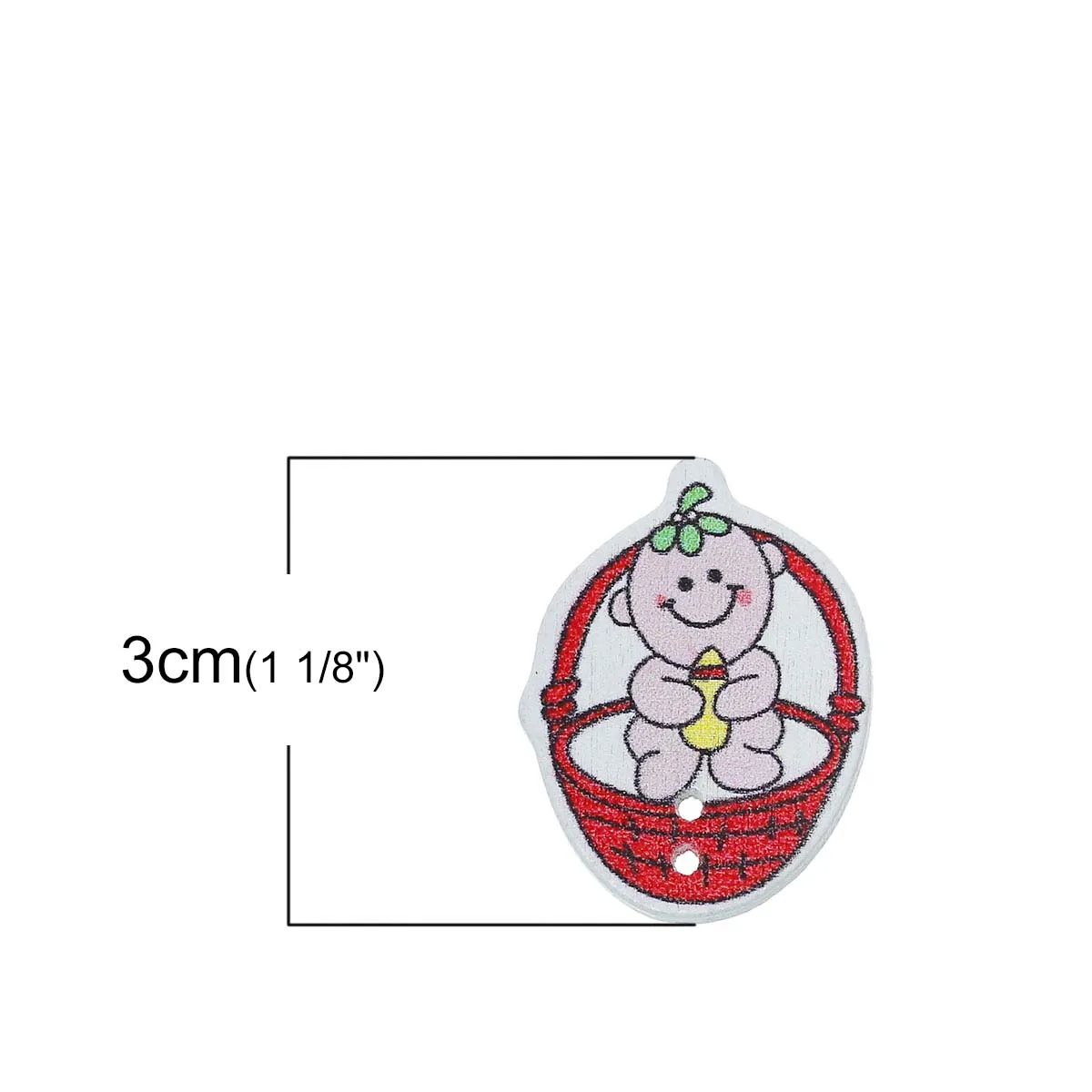 Wood Sewing Button Scrapbooking Cradle Baby At Random Two Holes 30.0mm(1 1/8&quot) x 23.0mm( 7/8&quot) 100 PCs 2015 new | Дом и сад