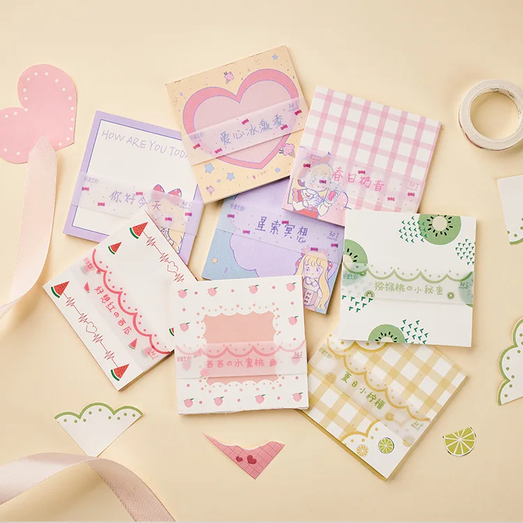 1 компл./лот бумага из блакнота для бумаги заметок на клейкой основе фруктовой