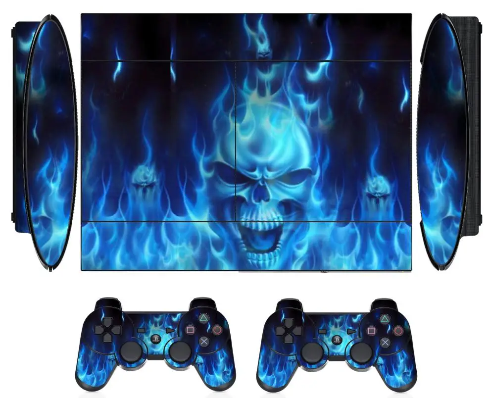 Виниловая наклейка Blue Fire 256 защитная пленка для Sony PS3 Super Slim 4000 и 2 контроллера
