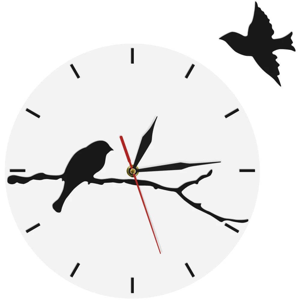 Летающая птица абстрактные настенные 3d-часы декоративные забавные часы с птицей