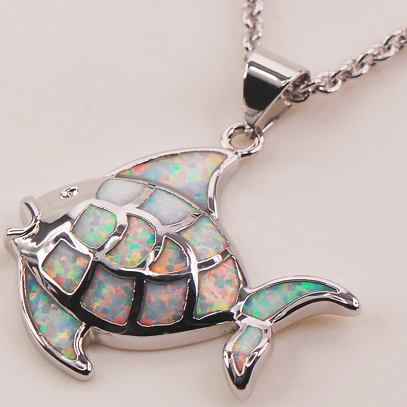 

White Fire Opal 925 Sterling Silver Fashion Jewelry Pendant P115