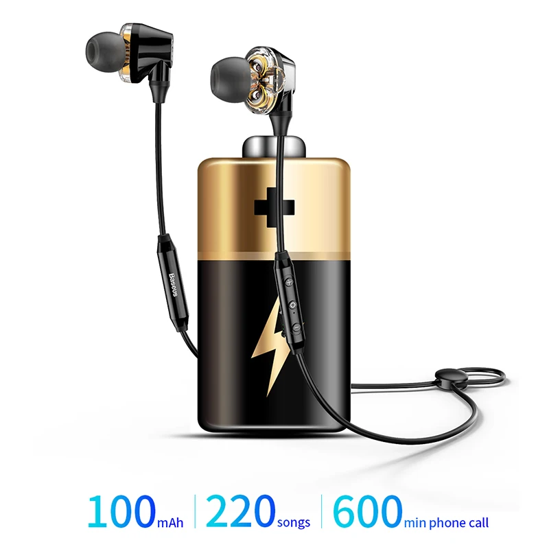 Baseus S10 двойные динамические bluetooth наушники/H10 3 5 мм проводные наушники стерео бас