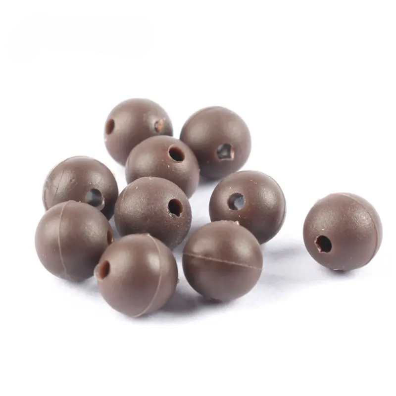 100pcs/Lot Soft Plastic Beads Round 8mm Black/Brown/Green Rubber Fishing Rig Carp Accessories | Спорт и развлечения