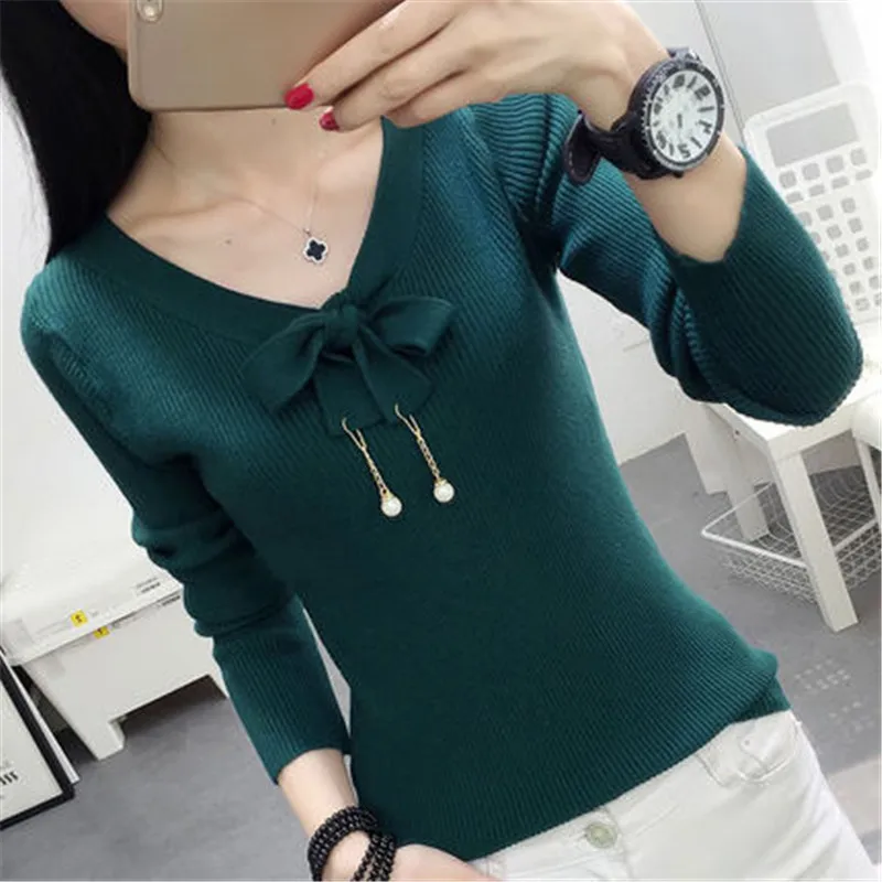 Новинка 2018 зимняя одежда корейский тонкий свитер рубашка модные длинные женские