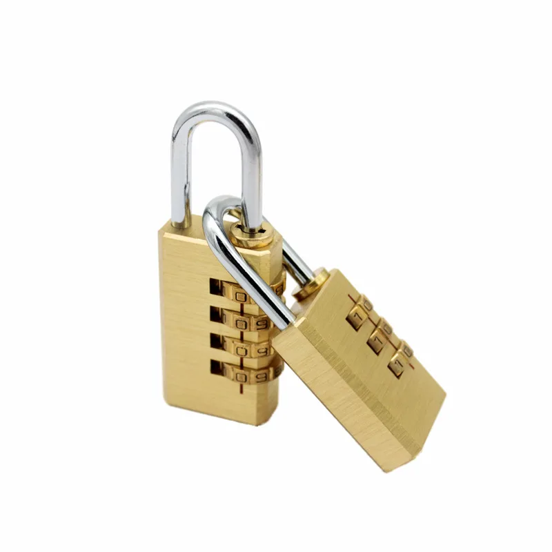 Brass Mini Luggage Lock Candado 4 Wheel Password Security Outdoor Travel Storage Small Padlock | Обустройство дома