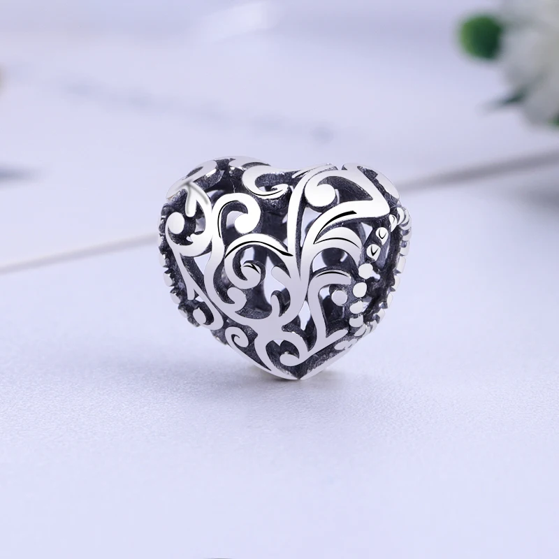 Бусины из стерлингового серебра 925 очаровательные браслеты Pandora, оригинальные подвески в виде сердца, бусины, подарок на день Святого Валентина, сделай сам, Женские Ювелирные изделия