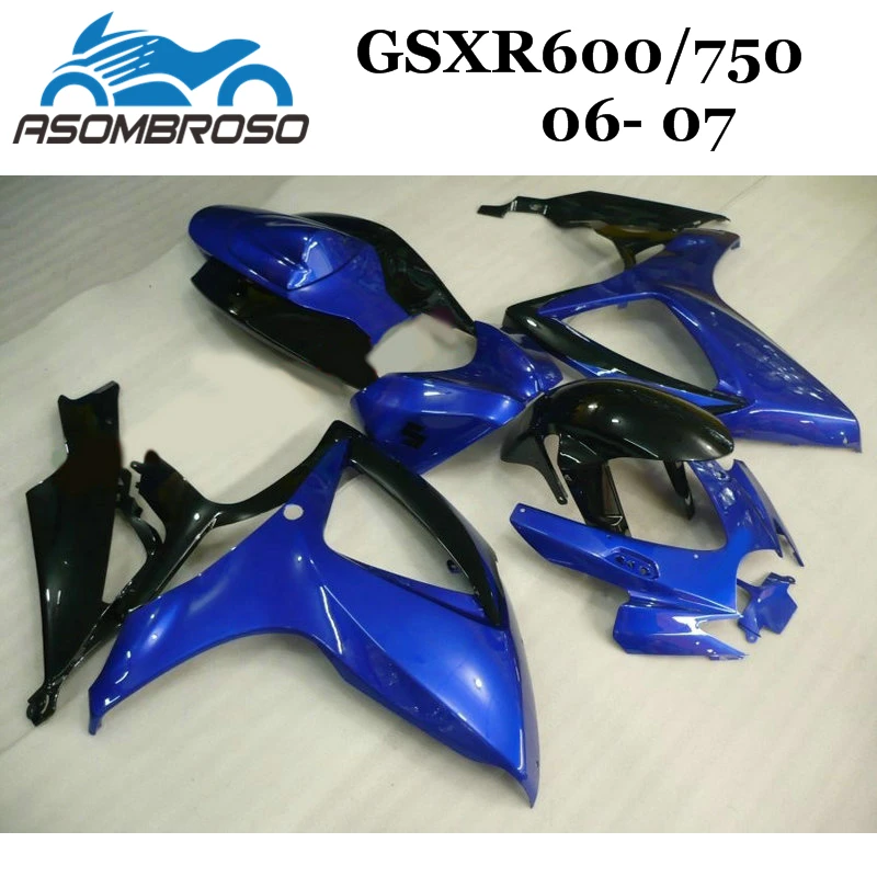 100% Injection mold Fairing for Suzuki K6 2006 2007 GSXR750 GSXR 600 GSXR600 dark blue motorcycle body Fairings kit | Автомобили и