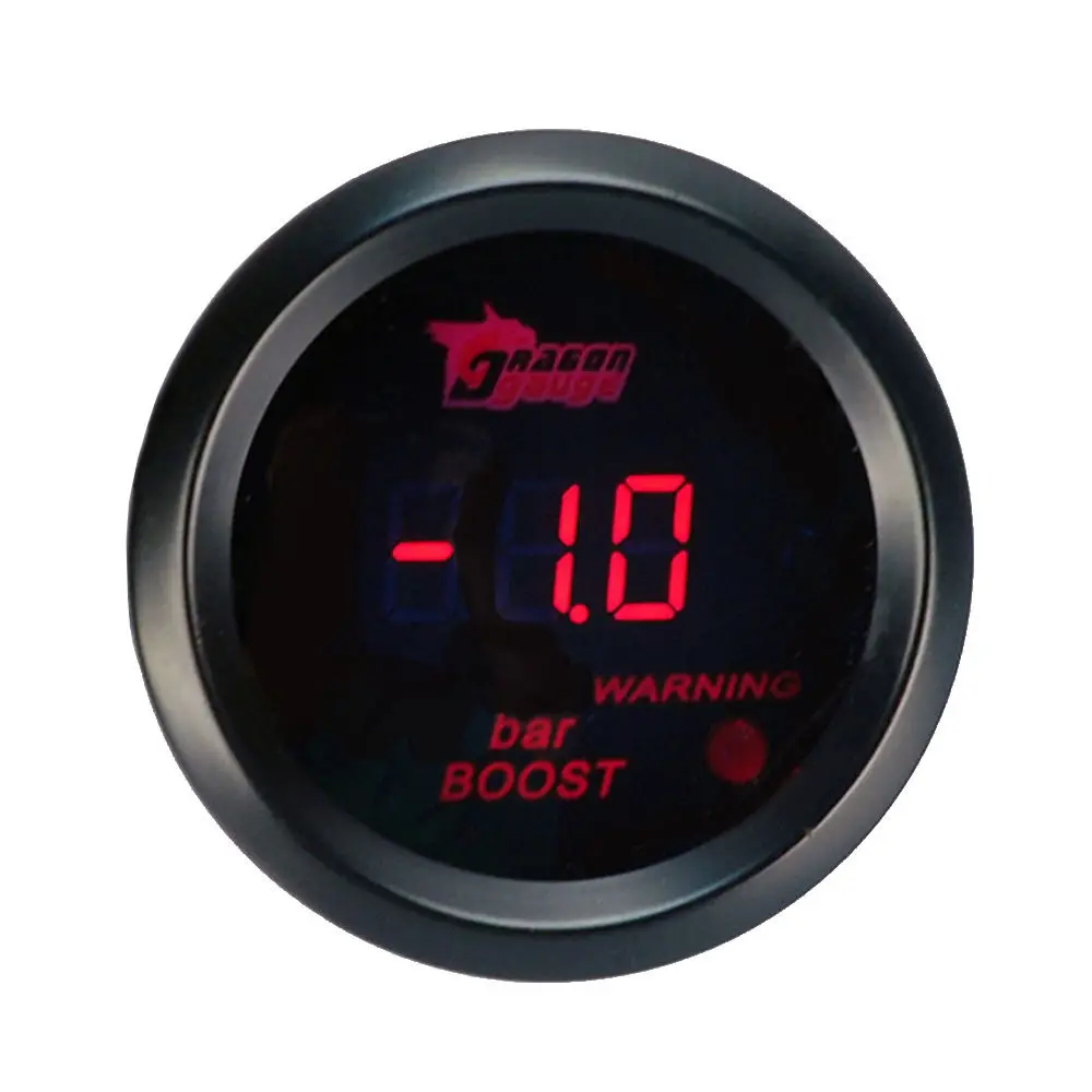 Универсальный 2 &quot52 мм автомобилей Turbo Boost Gauge Черный В виде ракушки Красный
