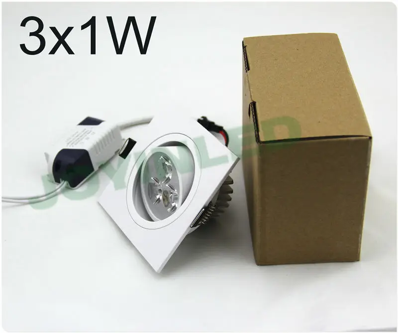 Бесплатная доставка 10 шт. Focos Led Empotrables En Techo 3X1W 6 Вт белый квадратный светодиодный