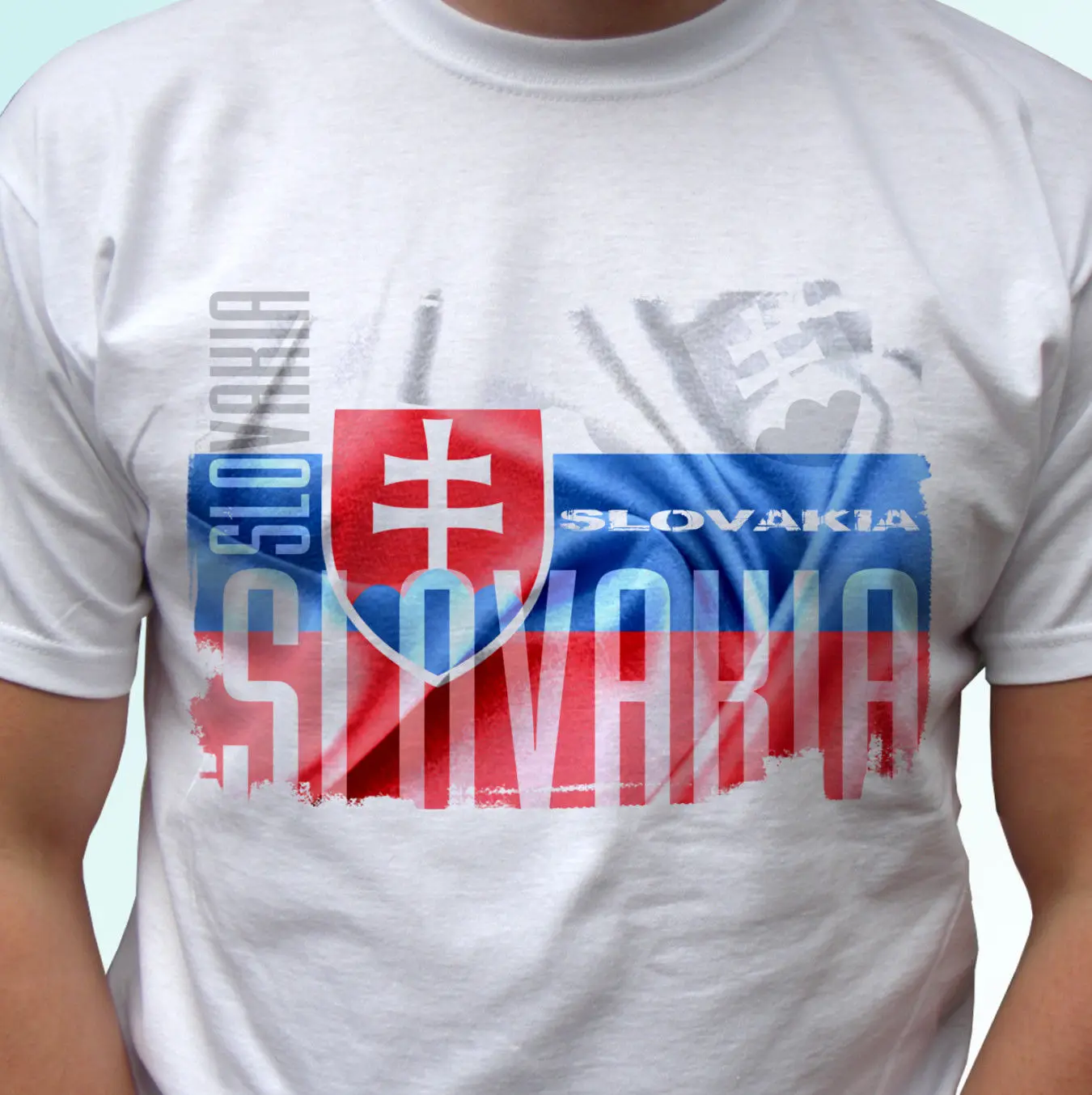 Slovakia flag design white t shirt top modern tee - mens womens kids baby sizes Harajuku Fashion Classic Unique free shipping | Мужская