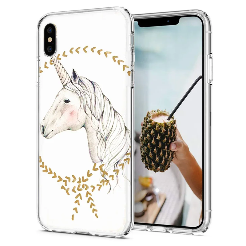 Soft Phone Case For iPhone 6 7 XS Max Covers TPU Colorful Unicorn Lion Leopard Pattern Fundas X XR F044 |