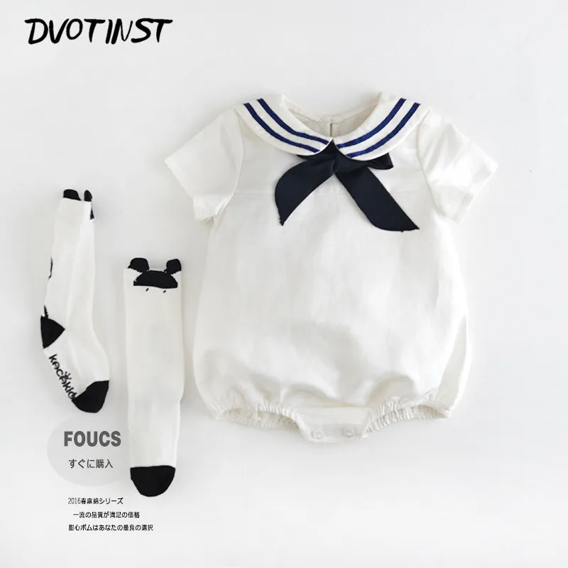 Летний костюм моряка с короткими рукавами для маленьких мальчиков и девочек + 1