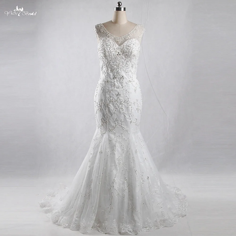 RSW1374 Yiaibridal настоящая работа фотографии лодок с вырезом Русалочки кружевное