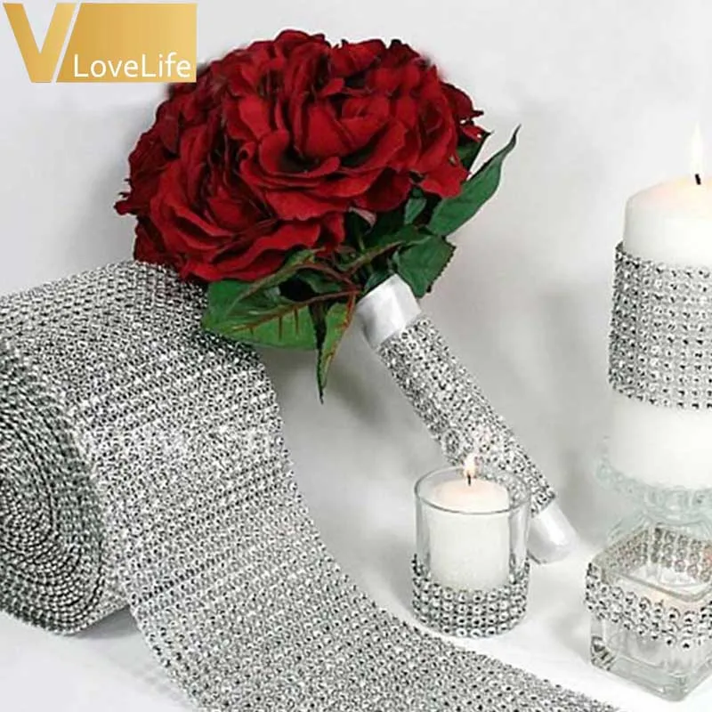 Разноцветная Хрустальная Алмазная сетка cinta Стразы Лента для свадебной