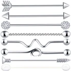 Индустриальные украшения для пирсинга TIANCIFBYJS, из нержавеющей стали, с винтом серьги-гантели, для ушного хряща, Козелка, спирали, 14 г