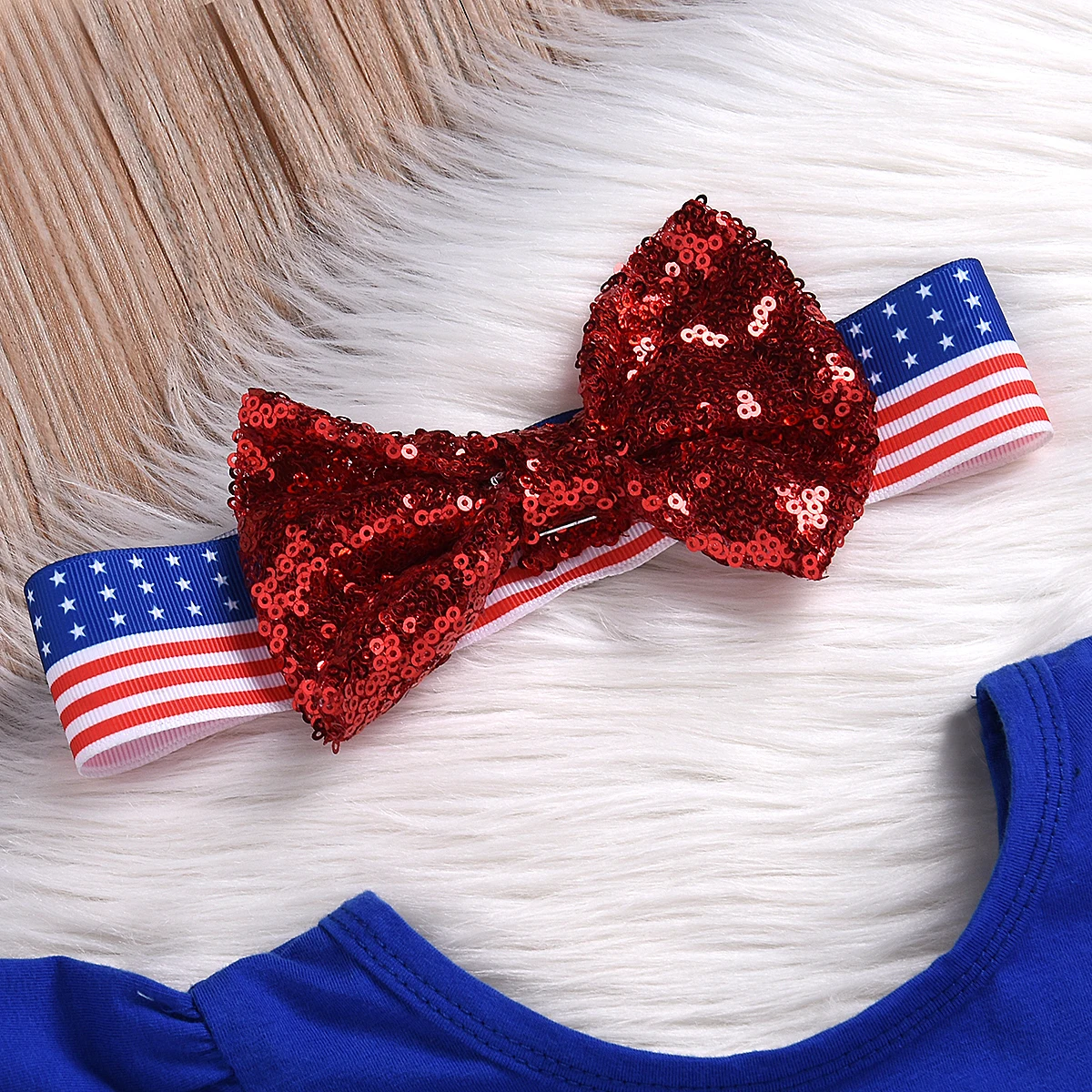 Полосатый флаг для новорожденных девочек с изображением звезды июля комбинезон +