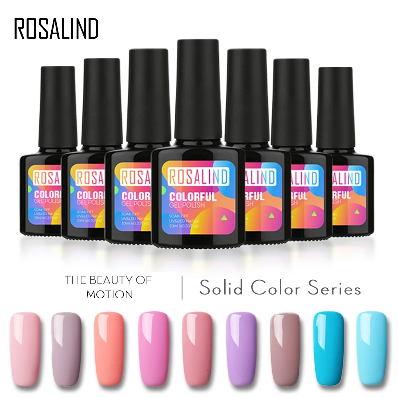 Гель лак ROSALIND полуперманентный для светодиодной УФ лампы 1 шт. 10 мл 58 цветов|gel