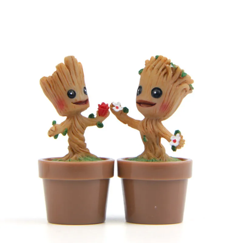 Q версия дерева elves man цветочные горшки DIY стражи галактика 2 пейзажи Ландшафтные