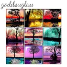 FB0318 деревья в озере красота 10 шт. Смешанные 12 мм20 мм25 мм30 мм квадратные фото стекла кабошон демонстрация плоская задняя фурнитура